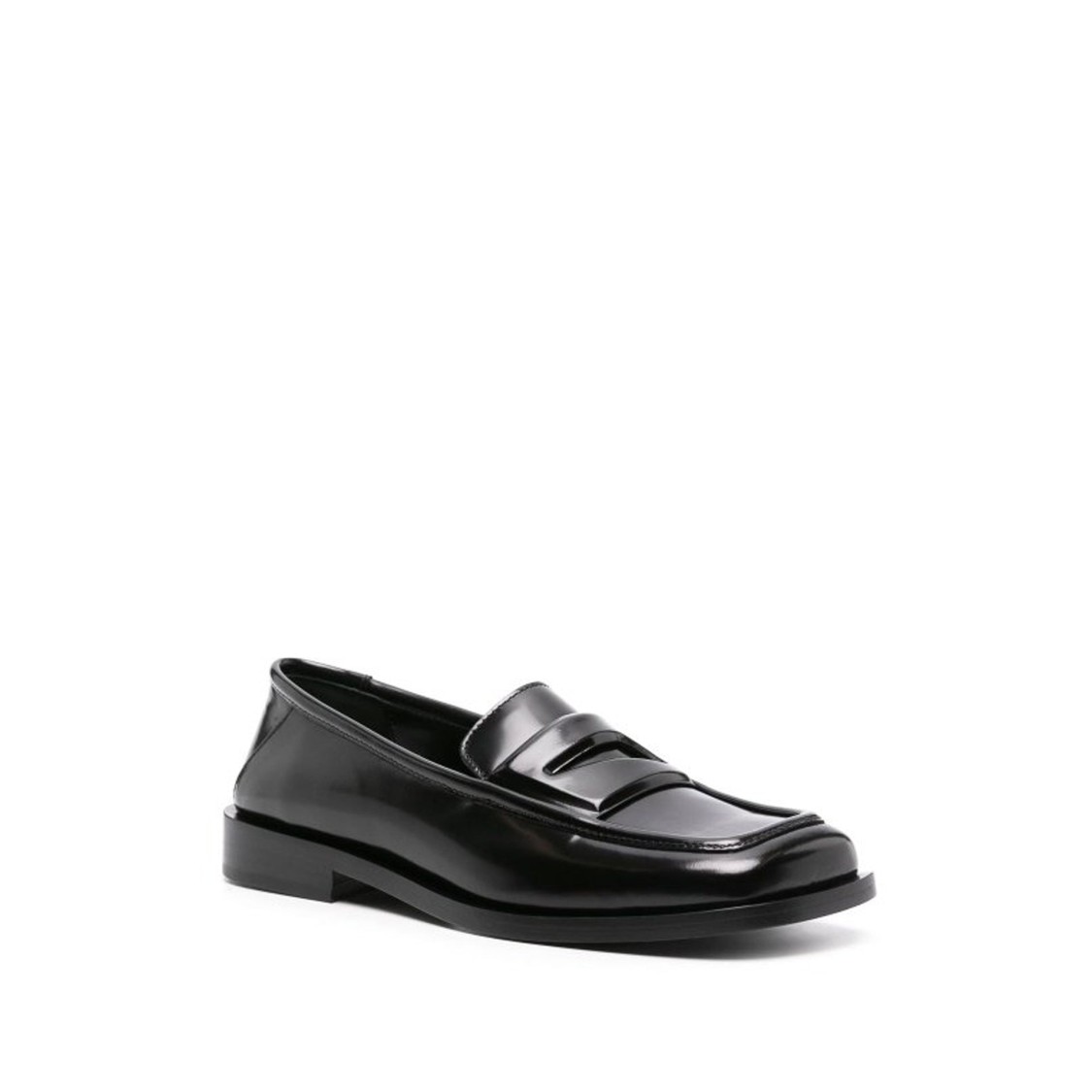 Attico The Square-toe Leather Loafers With Glossy Finish