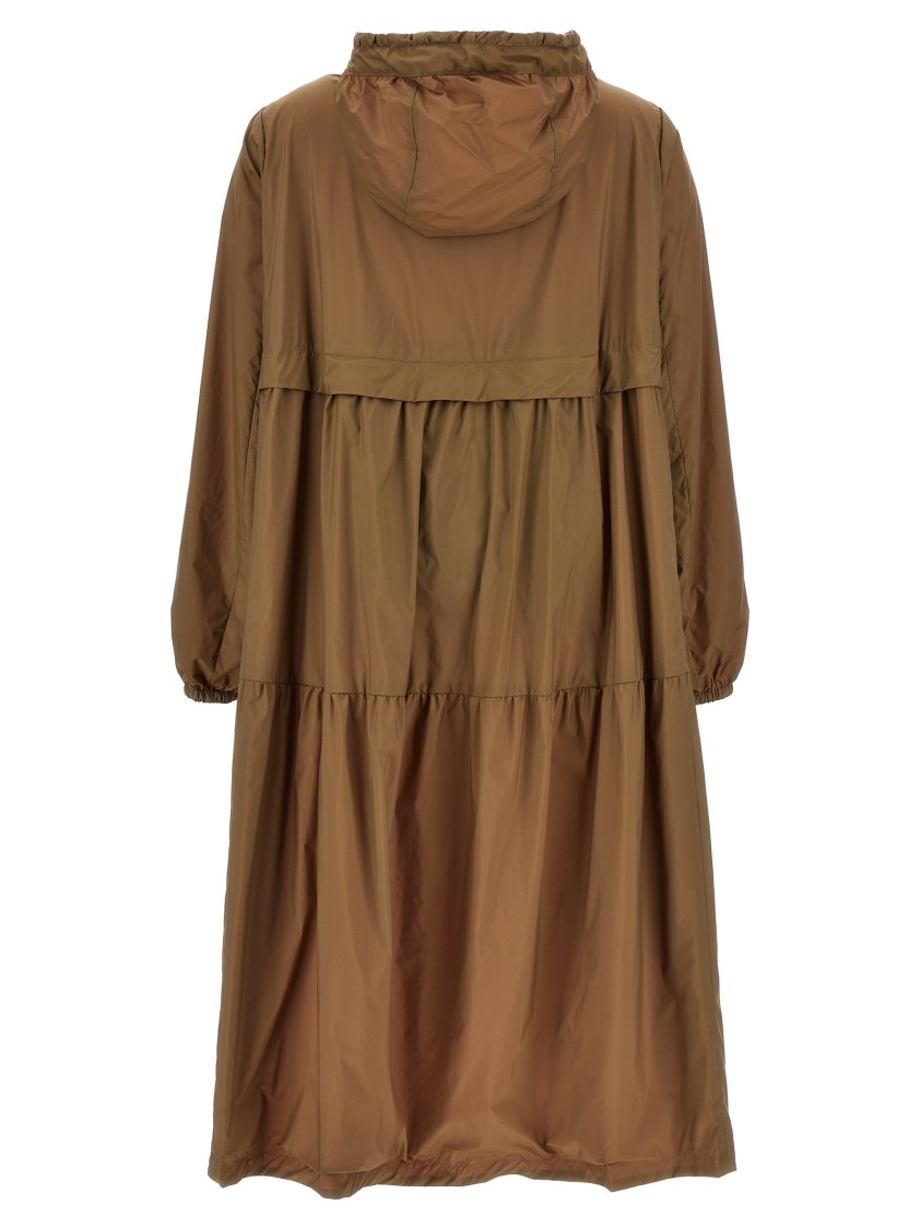 Herno Reversible Hooded Long Length Jacket In Brown