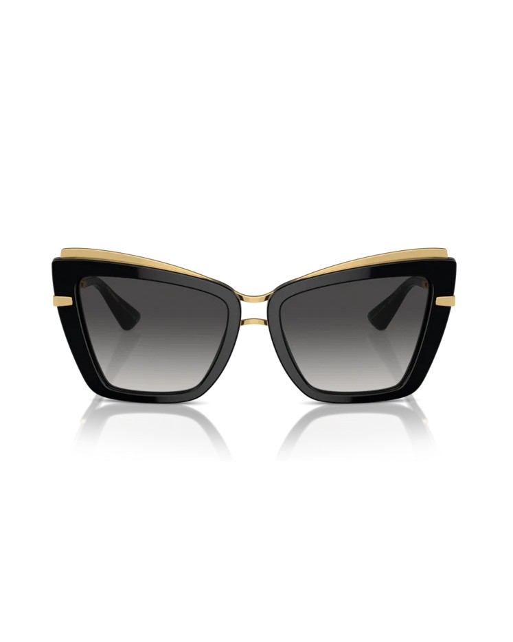 Dolce & Gabbana Cat Eye Sunglasses With Grey Gradient Lenses In Black
