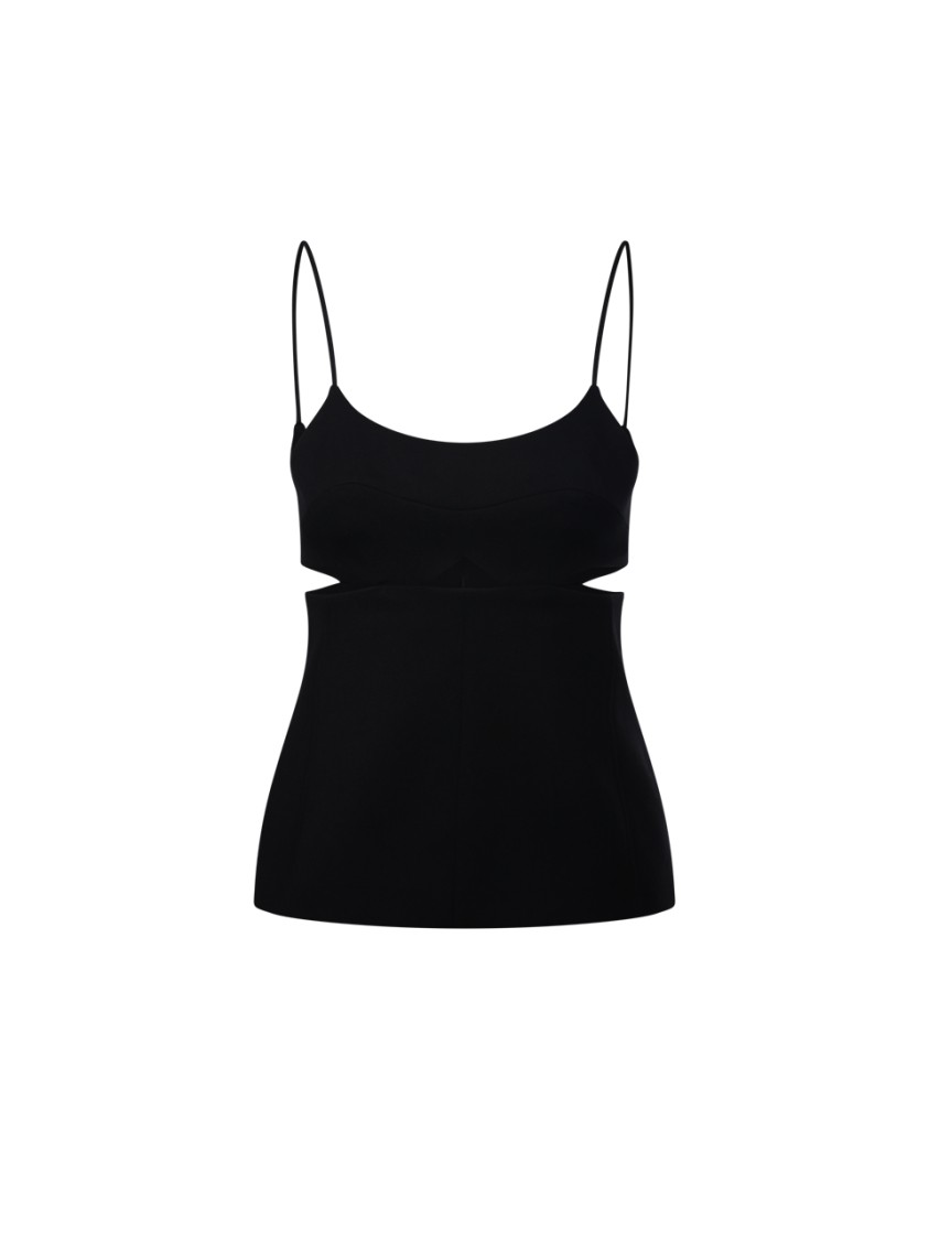 Victoria Beckham Cami Top With Cut-out Design And Spaghetti Straps In Black