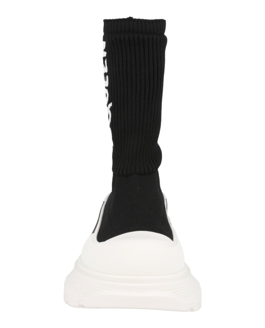 Alexander Mcqueen Tread Slick Graffiti Pull-on Boot Sneakers In Black