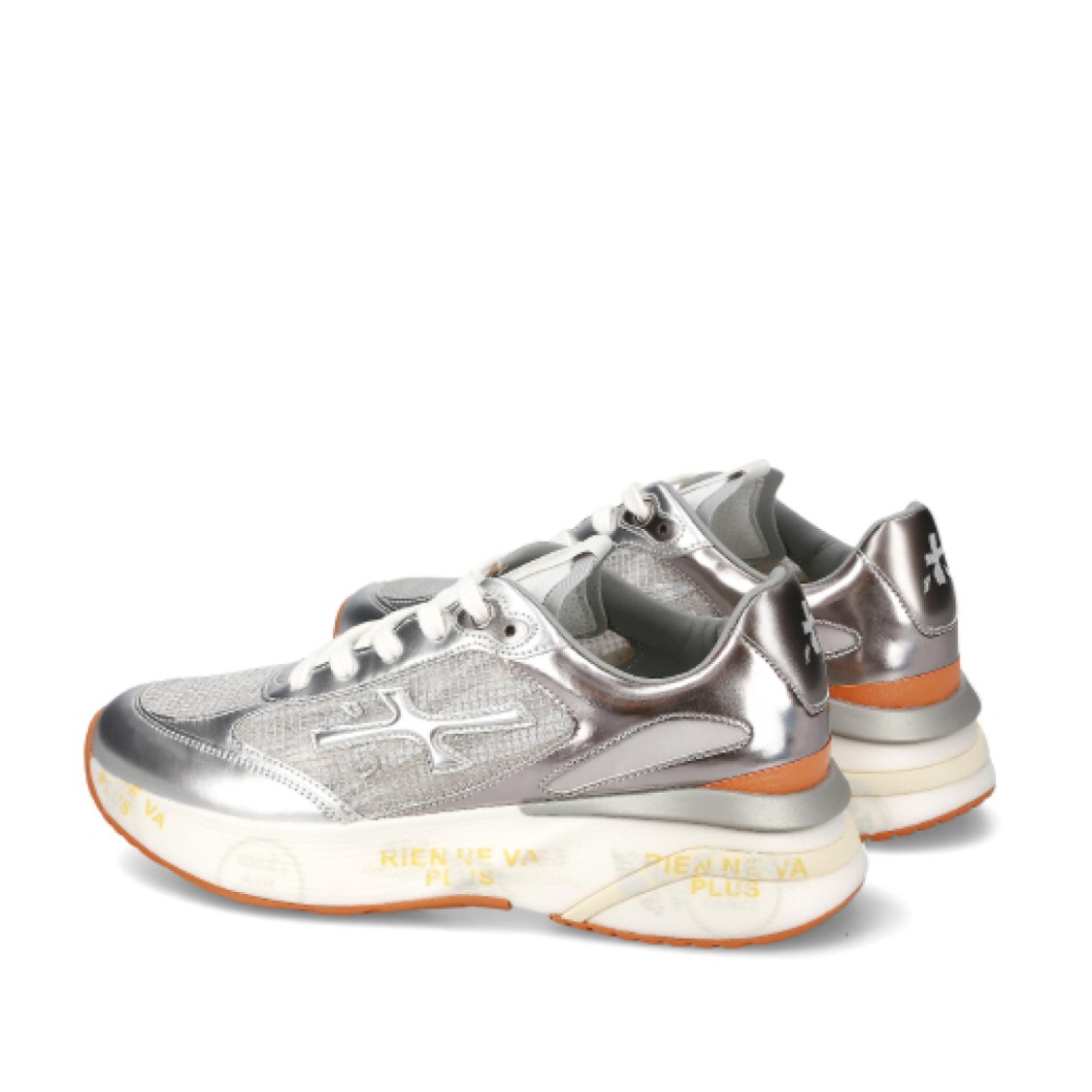 Premiata Chunky Silver Sneakers With Removable Insole In White