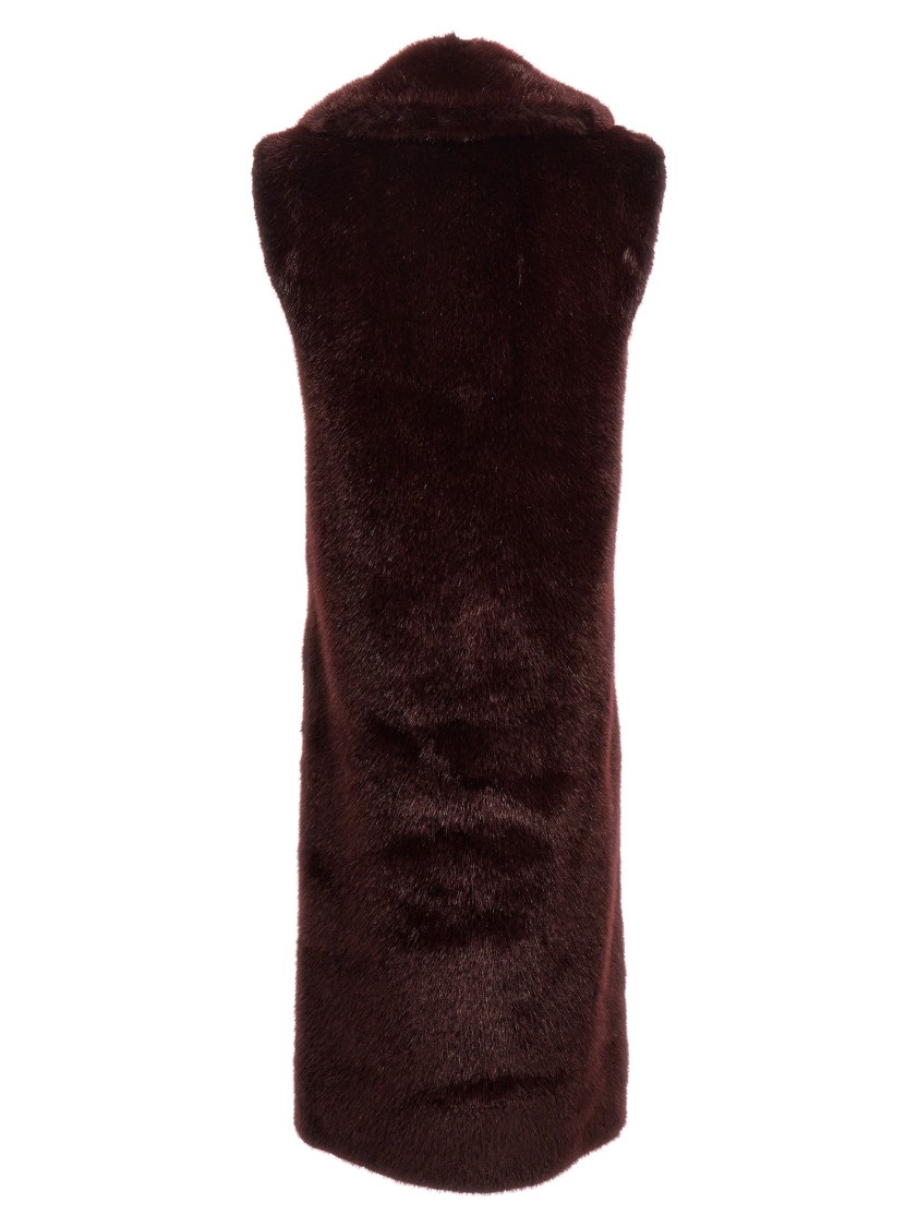 Philosophy Di Lorenzo Serafini Philosophy Extra Long Faux Fur Vest In Brown