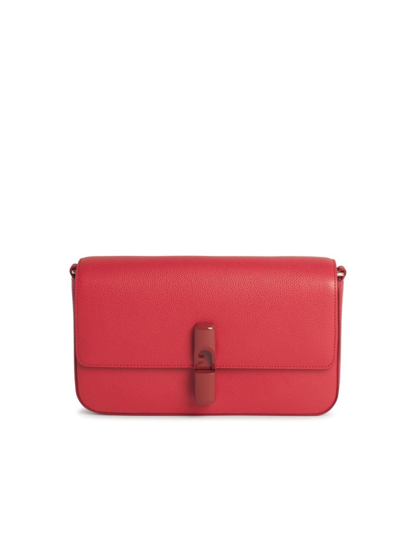 Shop Furla Iride' Small Red Leather Crossbody Bag