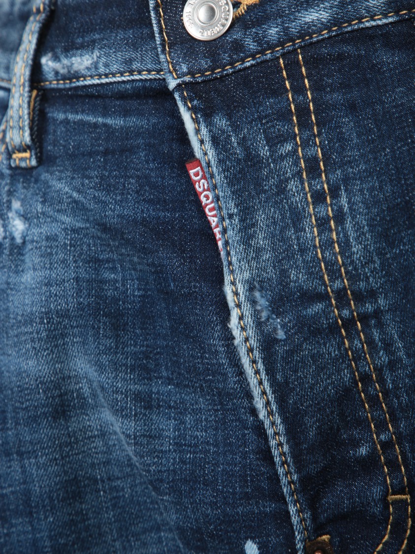 DSQUARED2 DSQUARED2 DISTRESSED BLUE DENIM JEANS WITH TAILORED FIT