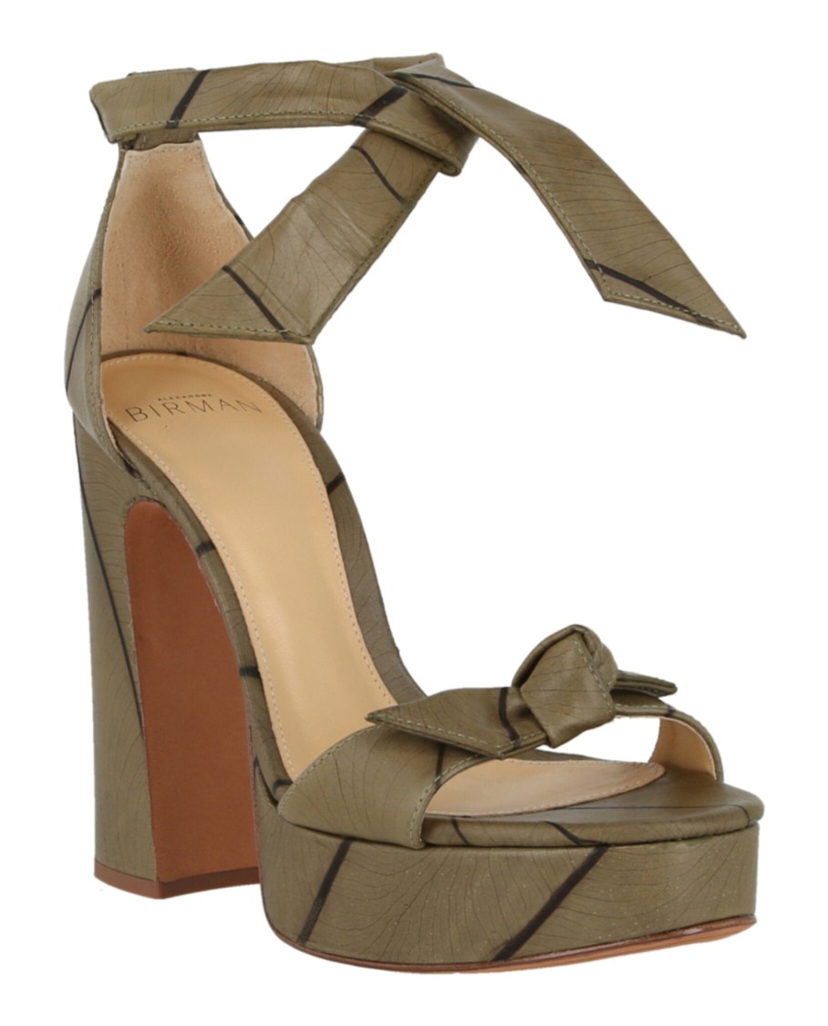Alexandre Birman Clarita Curve Heel Sandals In Green