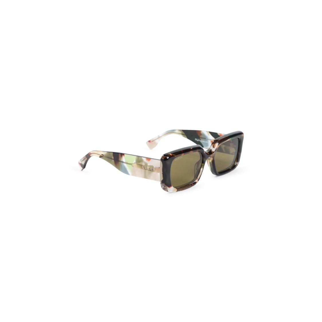 Gucci Gg 1906s Green And Brown  Acetate Sunglasses In Brown