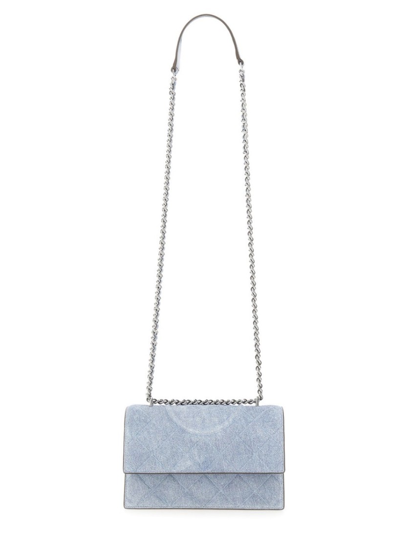 Tory Burch Suede "fleming" Bag In Blue