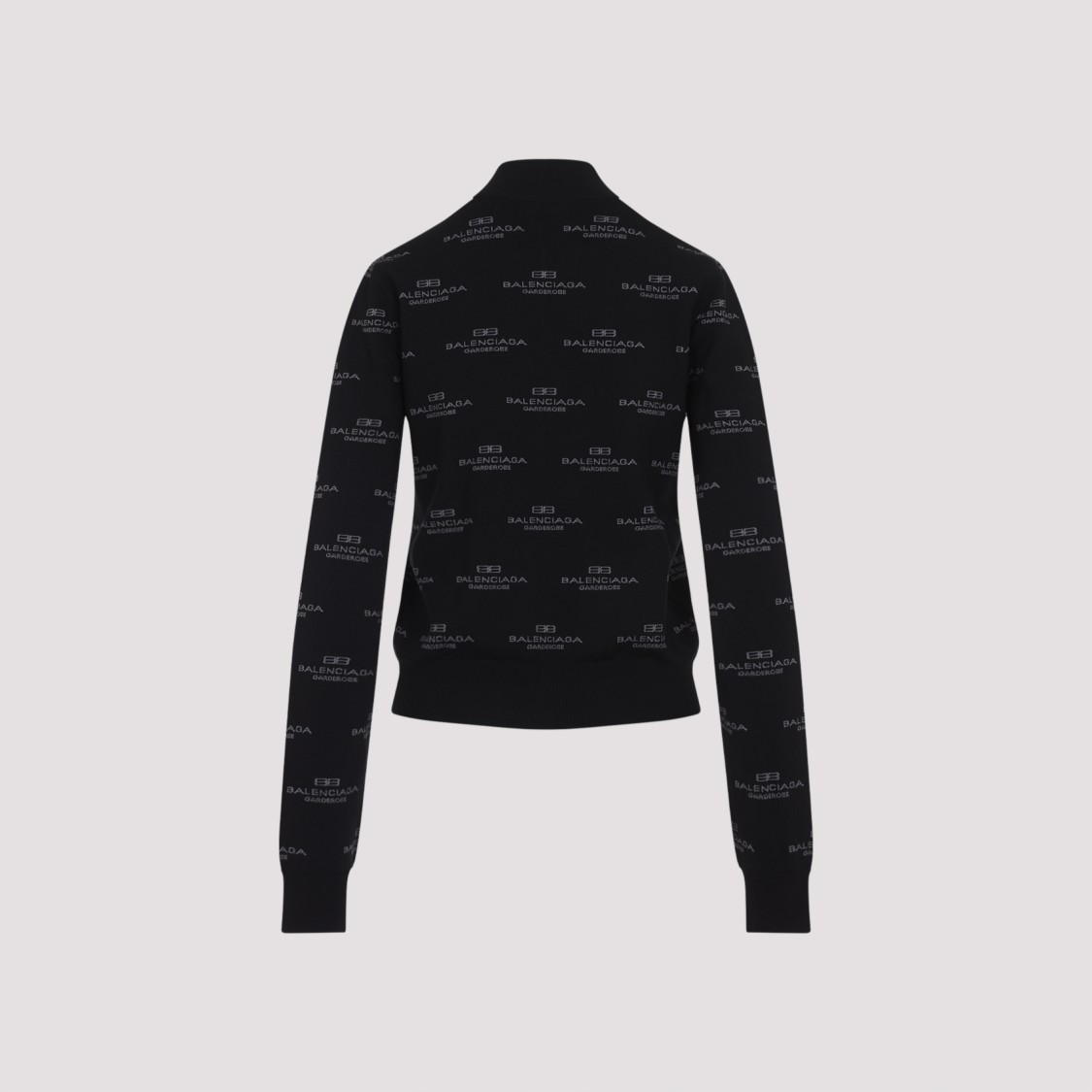 Balenciaga All-over Zip-up Cardigan For Women In Black