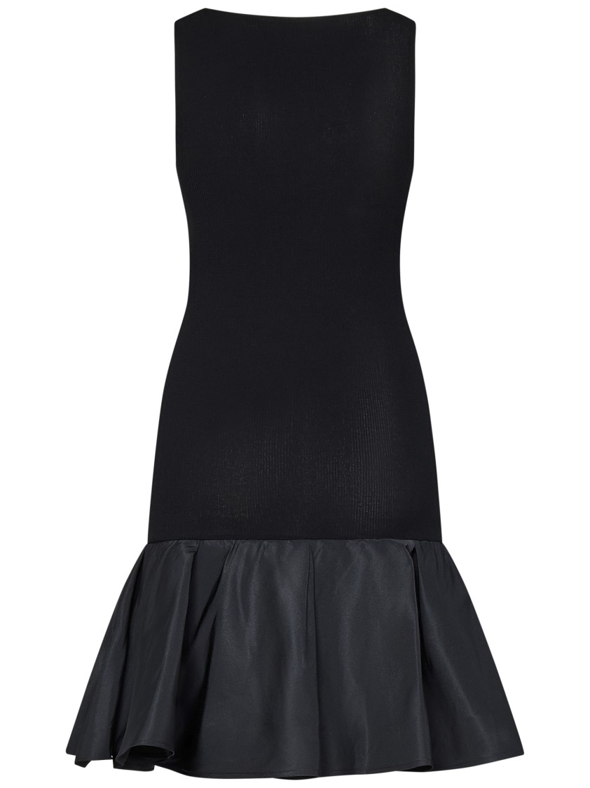 Nina Ricci Taffeta Peplum Knit Dress
