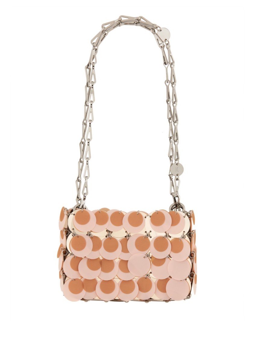 Rabanne "sparkle Nano" Bag In Neutrals