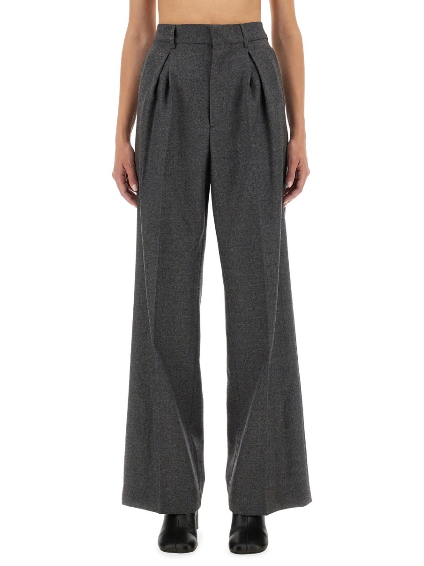 Mm6 Maison Margiela Mm6 By Maison Margiela Wide-leg Tailored Pants In Soft Virgin Wool In Gray