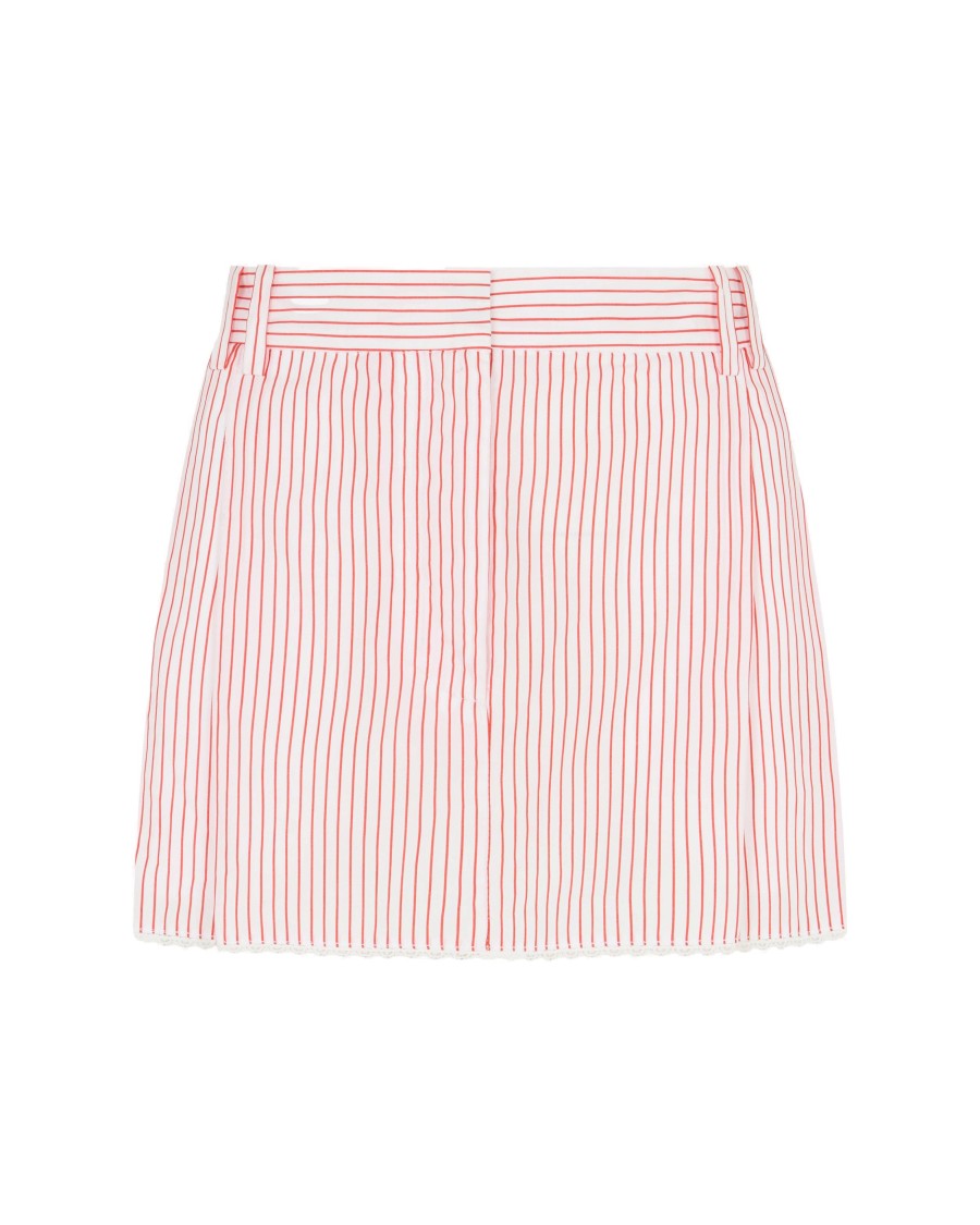 Serena Bute Striped Serena Mini Skirt - Red/white