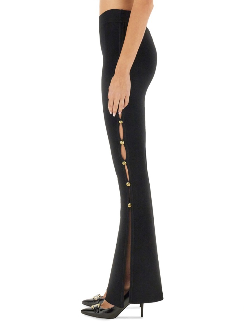 Shop Versace Jeans Couture Cut Out Pants In Black