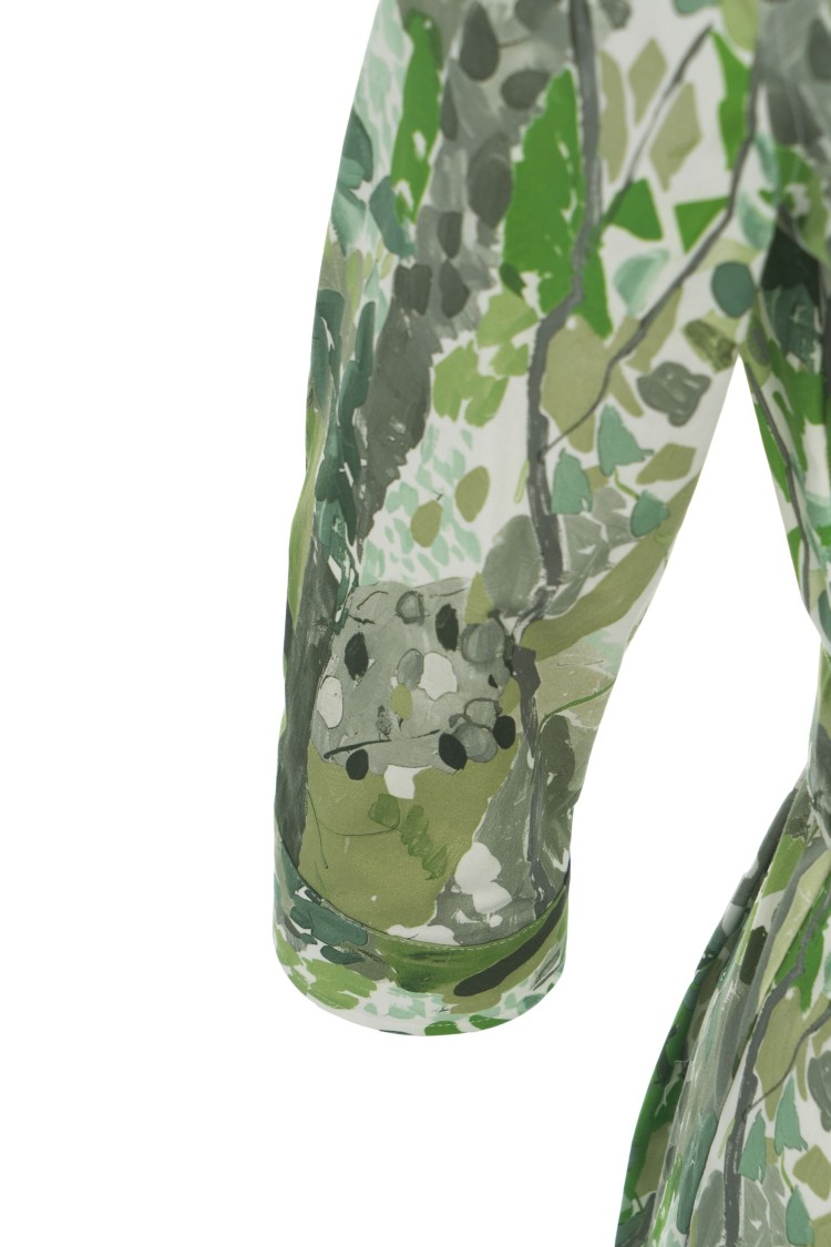 Himon's Himons Midi Dress With Print And Waist Belt In Multi