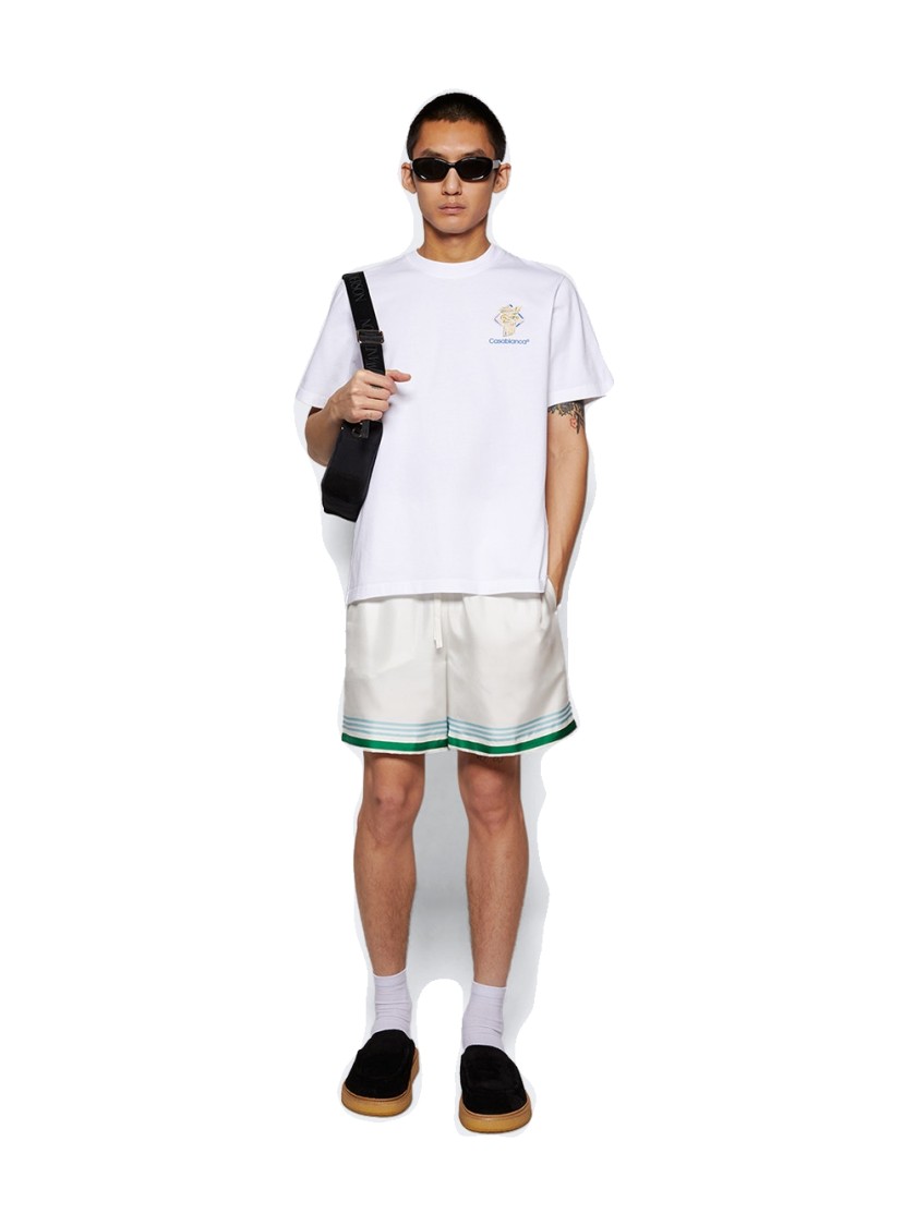 CASABLANCA CASABLANCA DIAMOND COLUMN PRINTED TEE WHITE