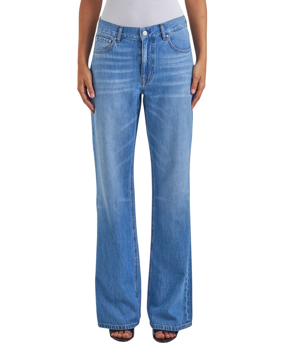 Shop Ag Padua Mid Rise Flare In Blue