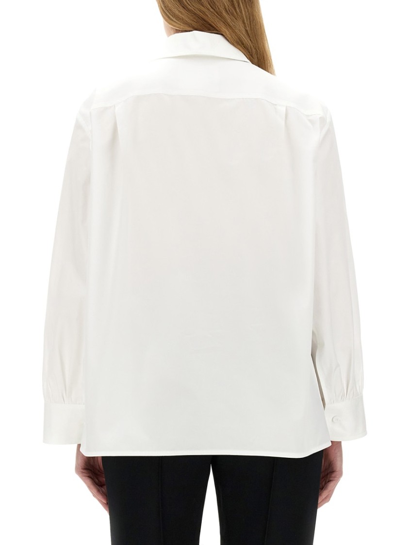 Jil Sander White Cotton Shirt With Pointed Collar In White