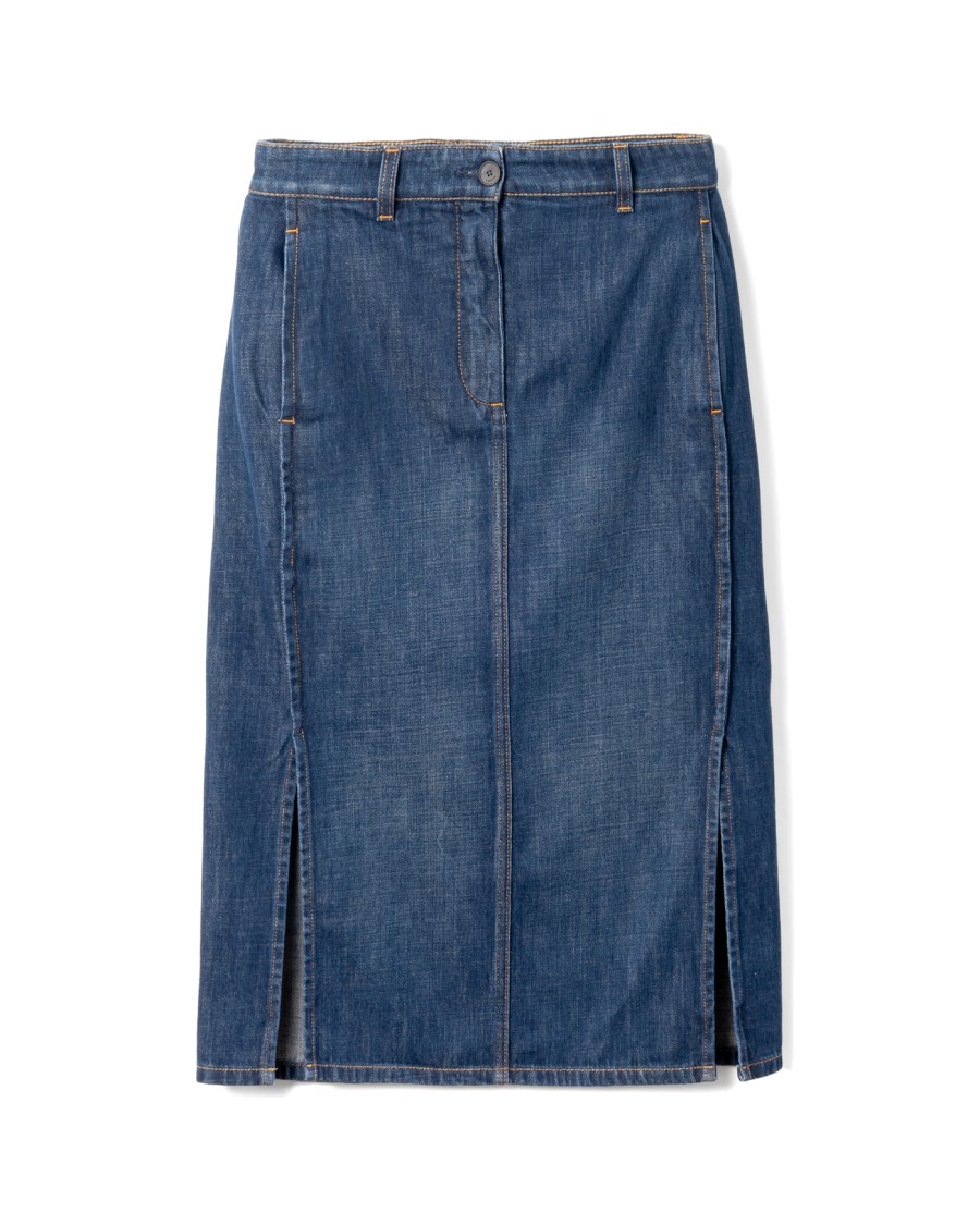 Lanvin Mid-length Denim Skirt In Blue