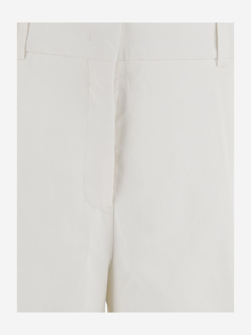 Shop Jil Sander Tailored White Linen Pants