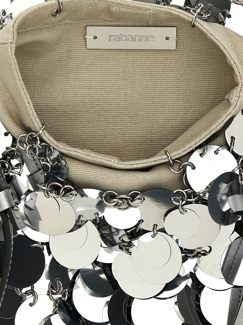 Rabanne Paco 'silver Sparkle Discs Large' Shoulder Bag In Silver