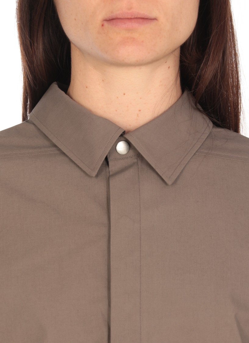 Rick Owens Grey Cotton Shirt In Grey