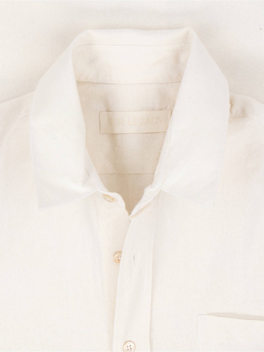 Our Legacy Off-white Coco Shirt With Point Collar And Mother Of Pearl Buttons In White