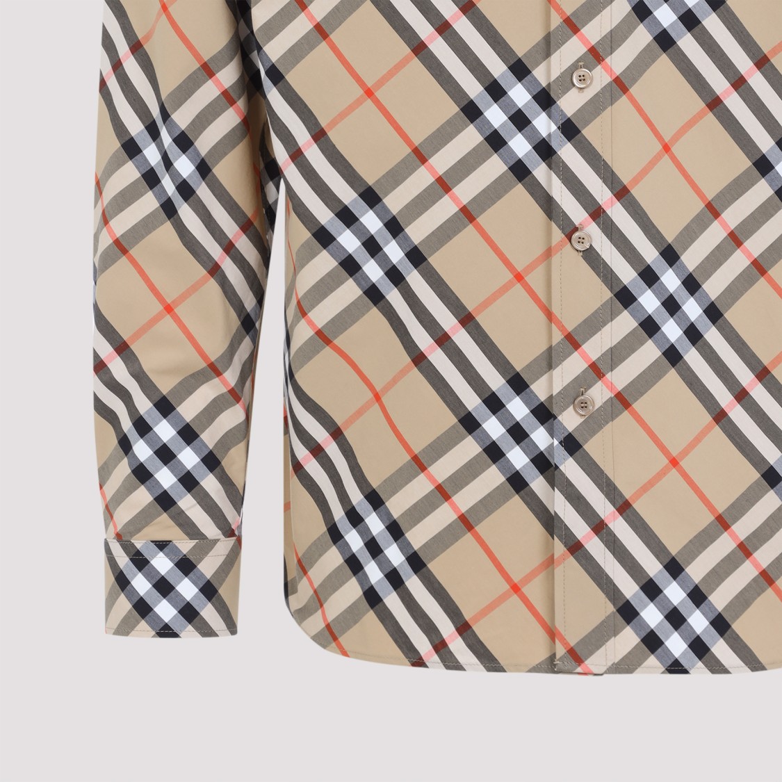 Burberry Plaid Cotton Button-down Shirt In Neutrals