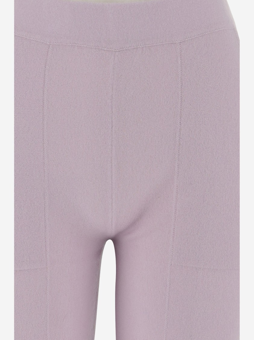 Bruno Manetti Regular Fit Cashmere Pants With Elasticized Waist In Purple