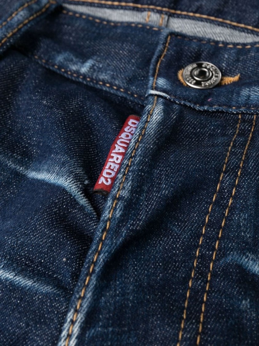 Dsquared2 Blue Five-pocket Skinny Jeans With Lived Effect In Blue