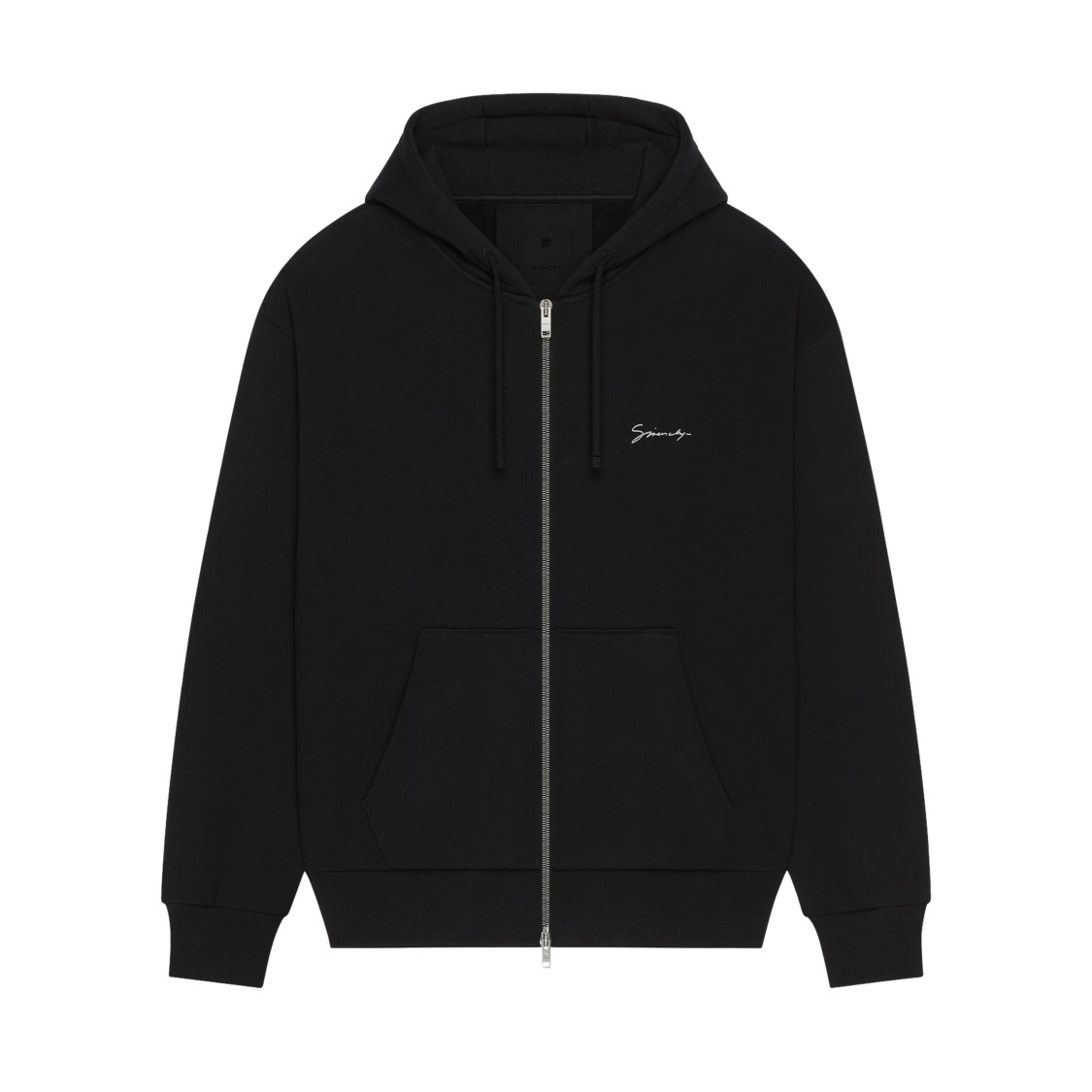 Givenchy Men Boxy Fit Hoodie With Zip And Pocket Base In Black