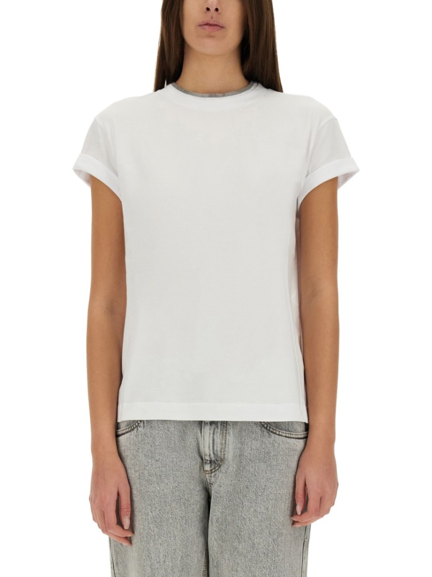 Brunello Cucinelli Cotton Jersey T-shirt In White
