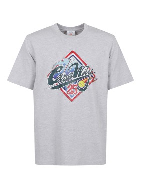 関税込◆*CASABLANCA*Mountains Waves スクリーン Tシャツ Casablanca White Organic Cotton Mountains Waves Screen T