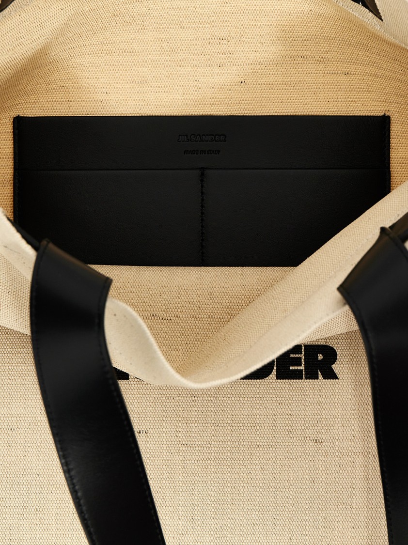 Jil Sander Medium 'flat' Shopping Bag In Neutral
