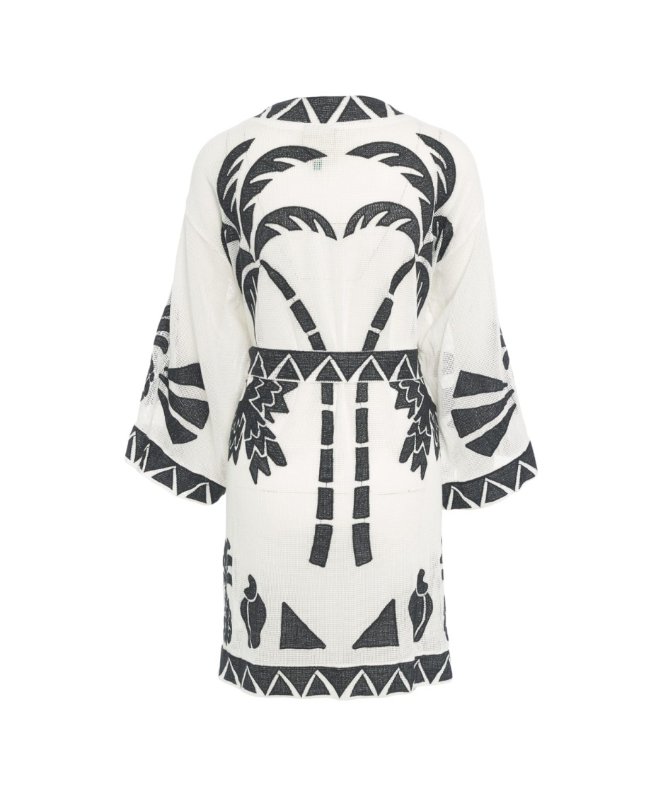 Farm Rio Kimono Dress With Intricate Embroidery