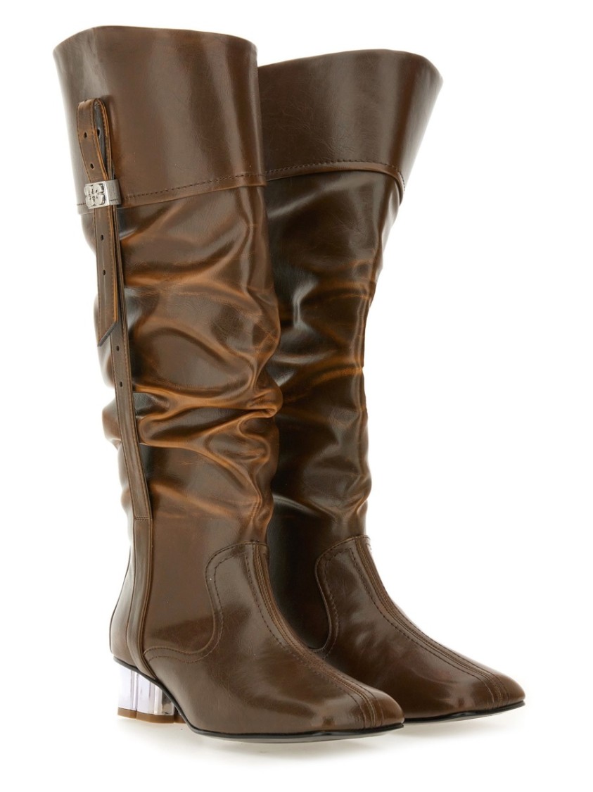 Ganni Slouchy Boot Butterfly In Gray