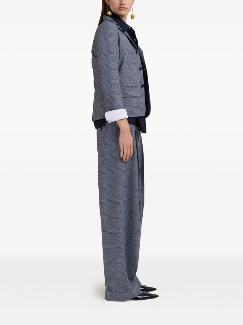 パンツ Marni Checked Wide-Leg Trousers With Front Pleats And Marni Checked -Leg Trousers With Front Pleats And Concealed
