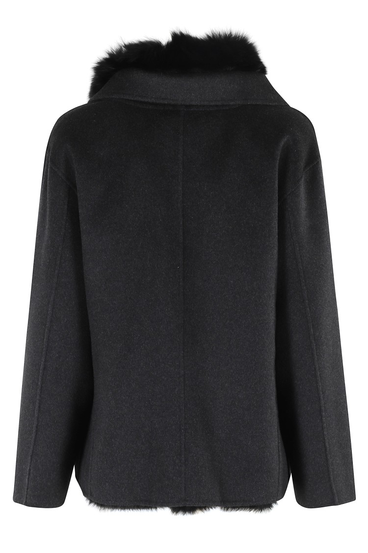 Seventy Fur-collar Multi-pocket Jacket In Black