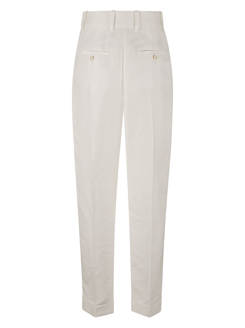 Alexander Mcqueen Tailored High-waist Trousers With Silhouette In White