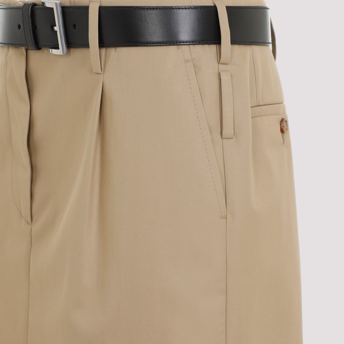Prada Brown Rope Cotton Skirt In Neutrals