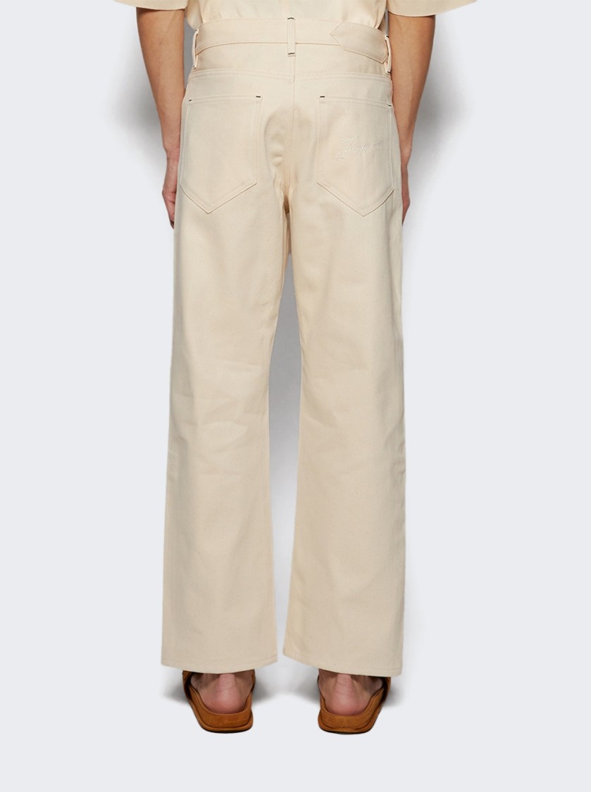 Jacquemus The De-nîmes Shorts In Beige Denim