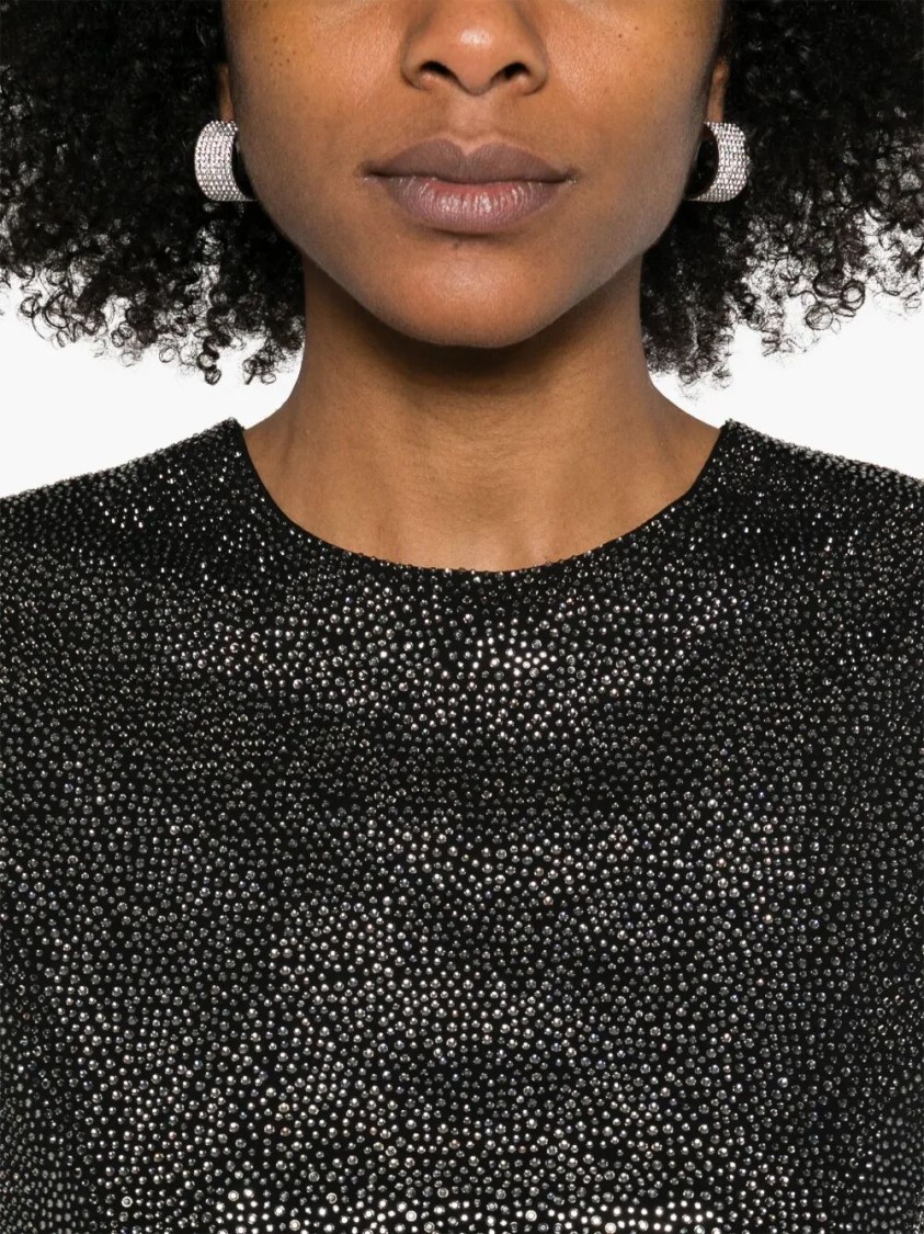 Giuseppe Di Morabito Textured Black Viscose T-shirt In Multi