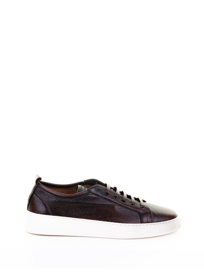 Barrett Brown Leather Sneaker In Brown
