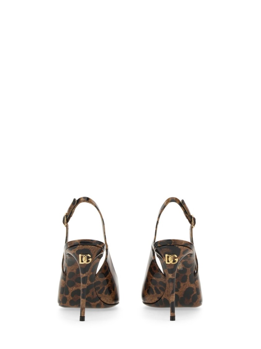Dolce & Gabbana Leather Sling Back In Multicolor
