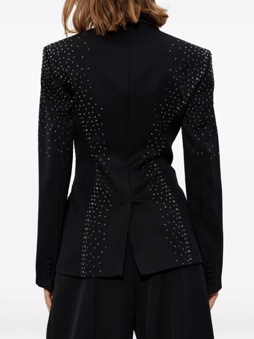 Attico Structured Black Wool Blazer In Black