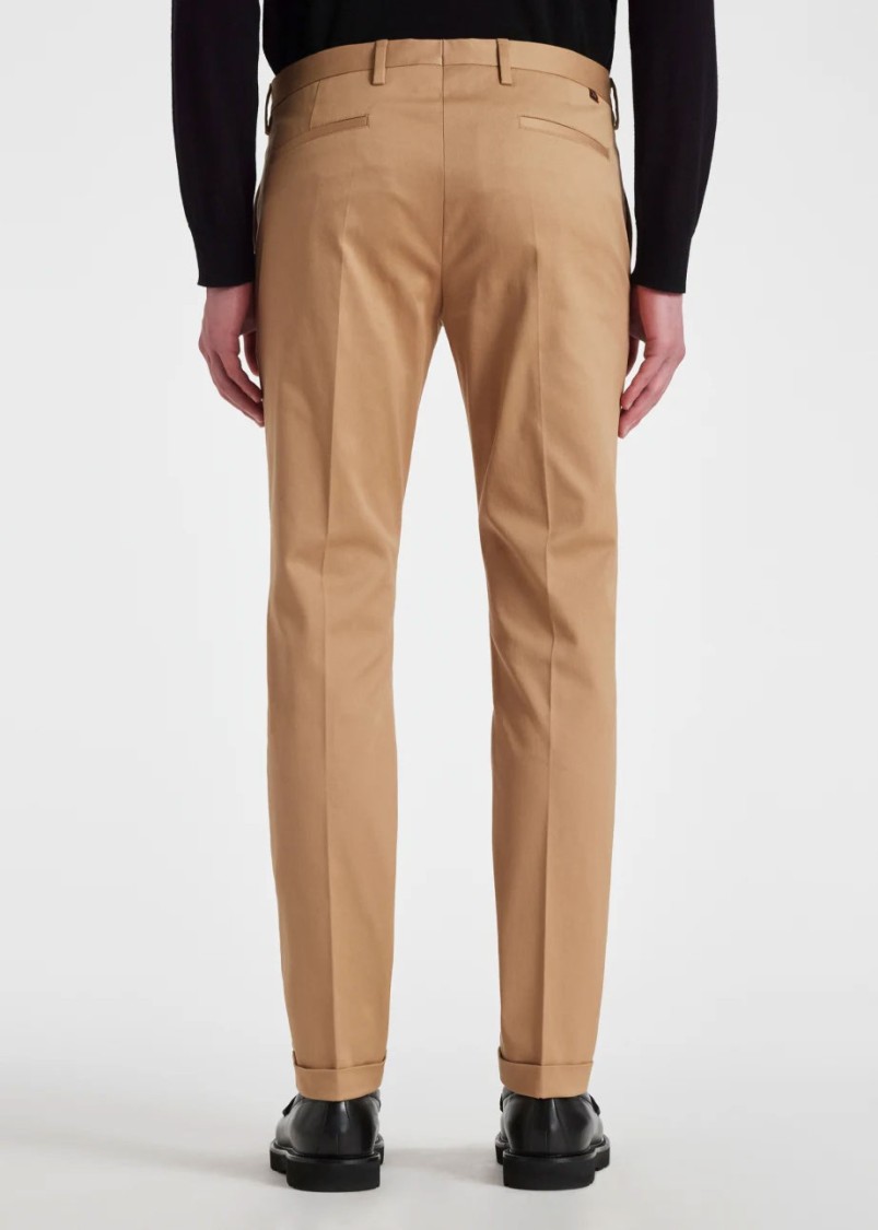 Paul Smith Tailored Beige Chinos With Turn-up Hems In Neutral
