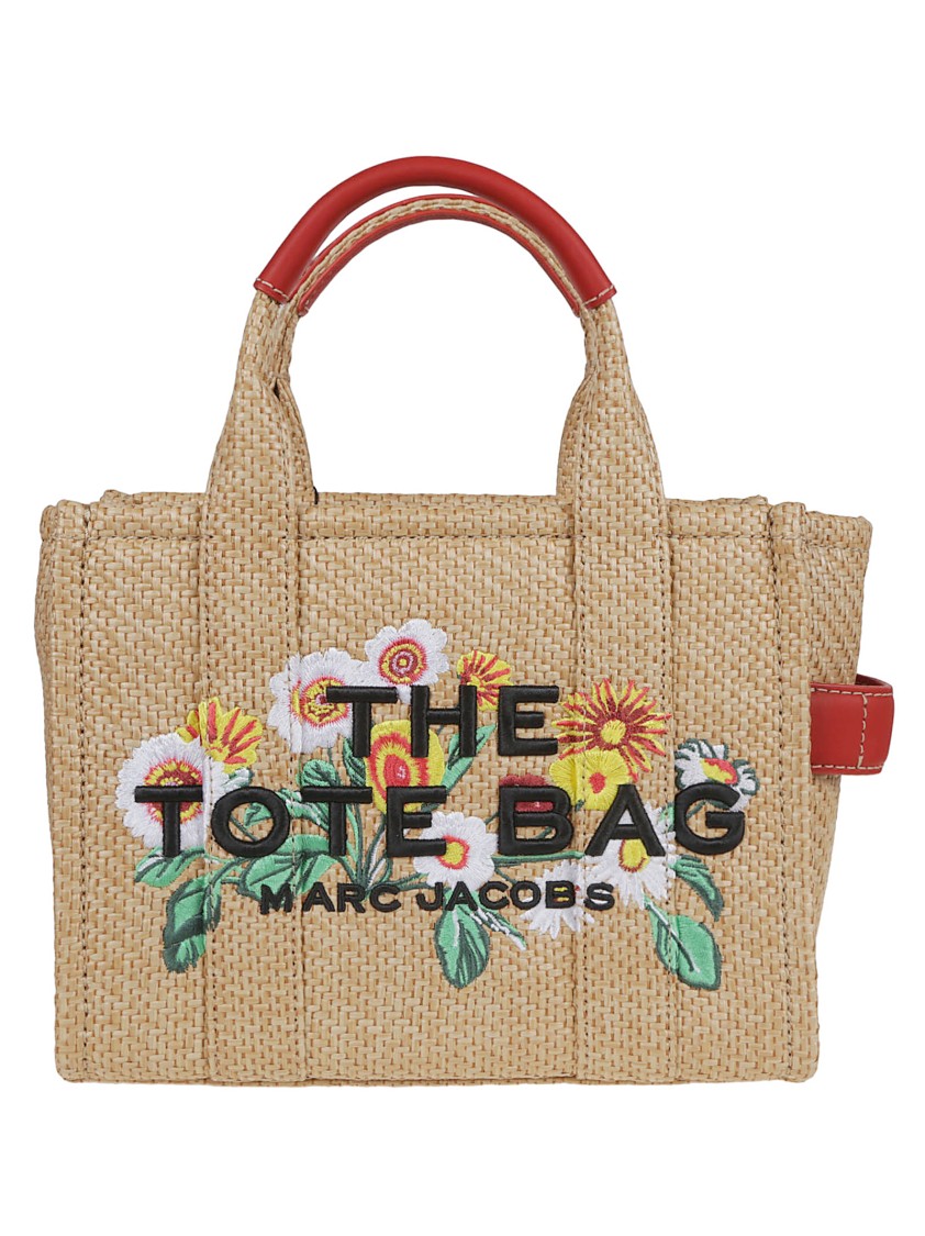 Marc Jacobs Woven Fabric Tote With Leather Trim