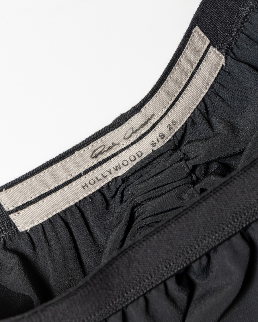Rick Owens Structured Black Skirt With Rib-knit Waistband In Black