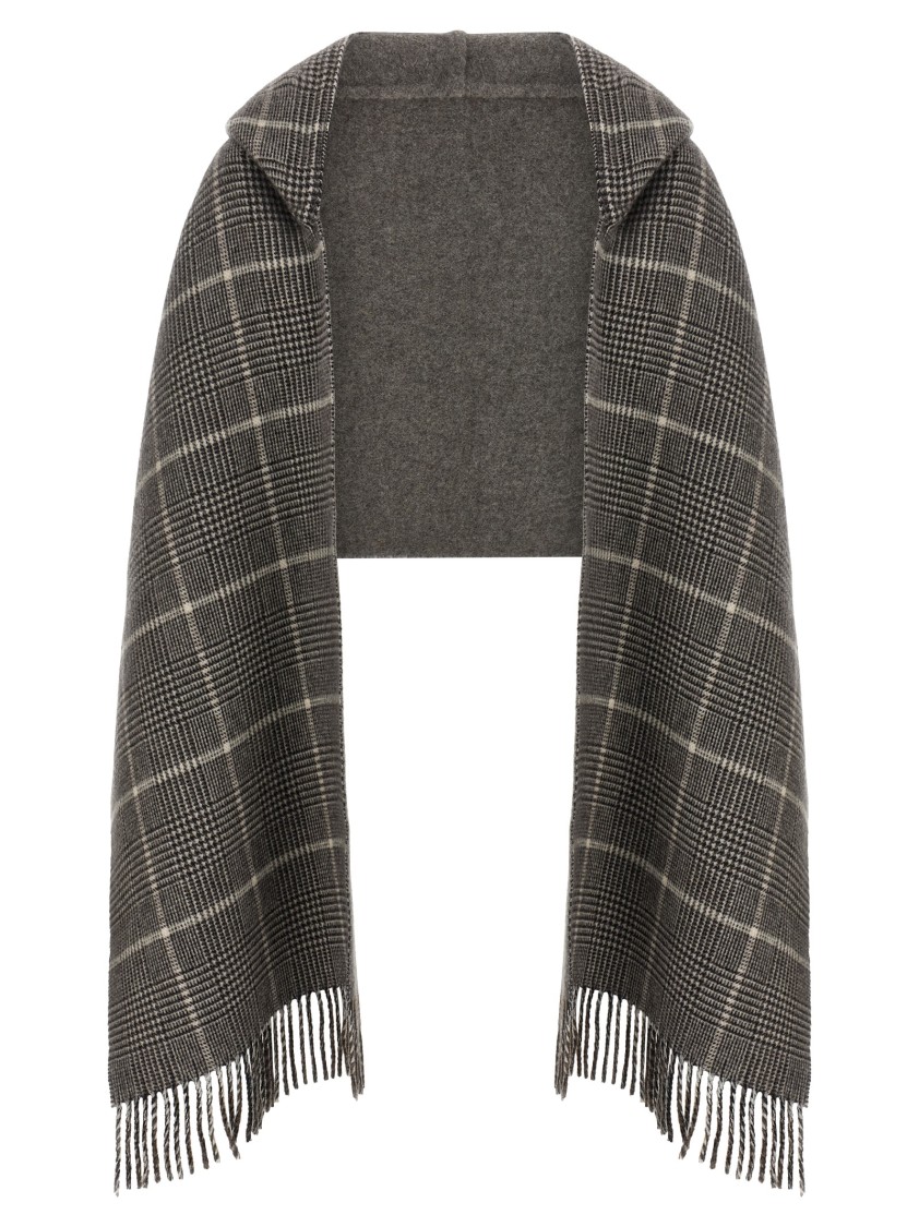 Brunello Cucinelli Hooded Scarf In Gray