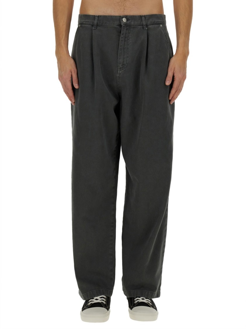 Moschino High-waisted Wide-leg Jeans In Black